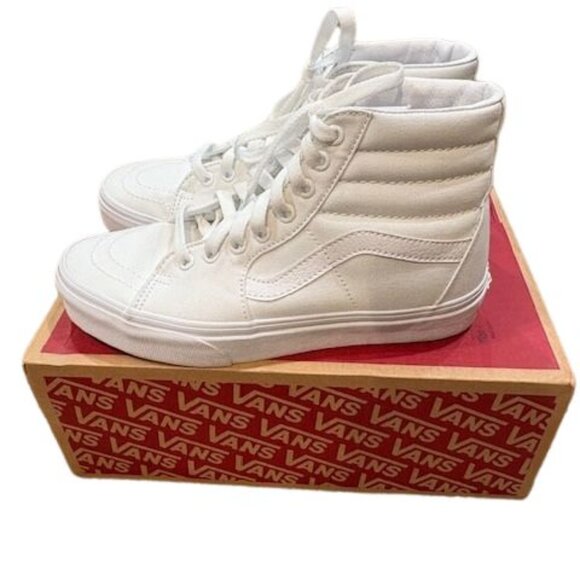VANS Sk8-Hi Canvas Shoe in True White (Unisex) – Size 6 Men / 7.5 Women - Picture 2 of 11